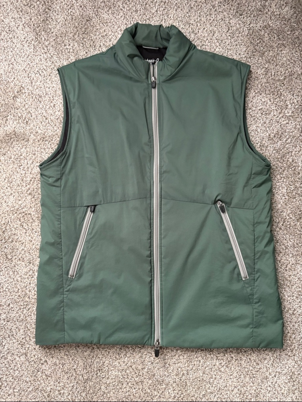 johnnie-O Olive Green Zip-Front Puffer Vest